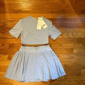 Blue tennis skirt and top